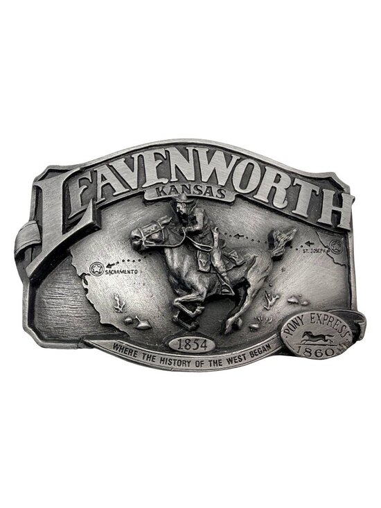 Siskiyou Buckle Co. Other - Vintage Belt Buckle Leavenworth Kansas Pony Express 1988 Commemorative Western